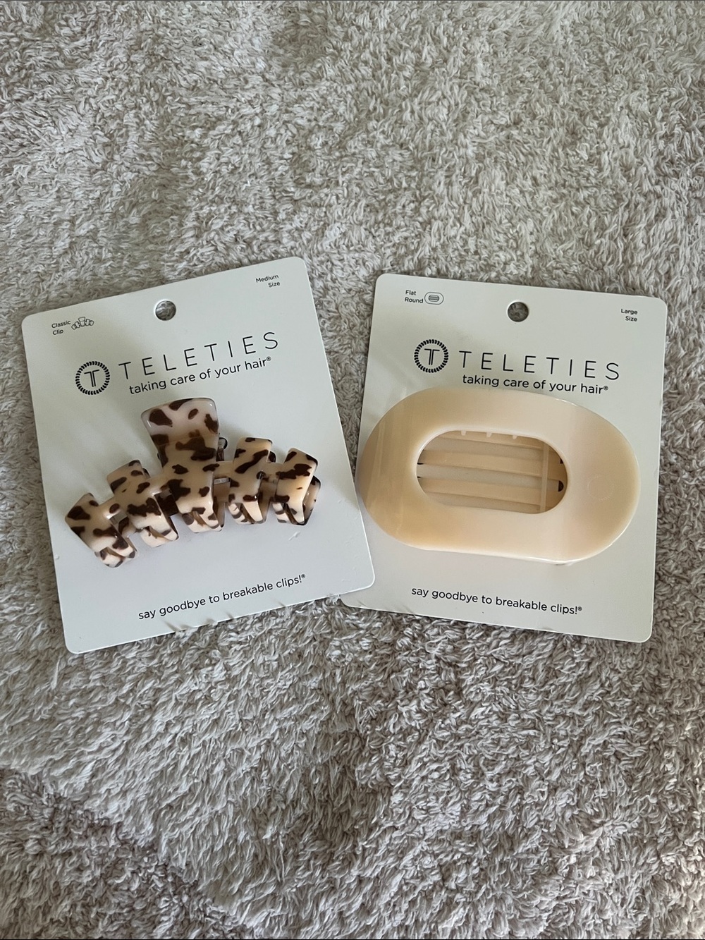 Teleties Neutral Tortoise & Cream Hair Clips Set